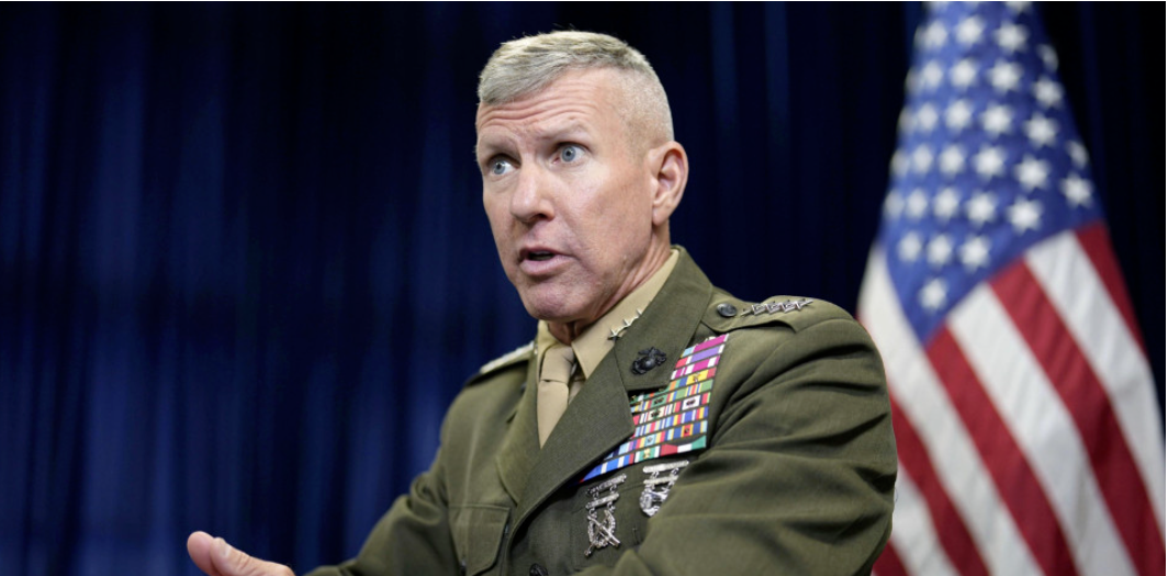 资料图:美国海军陆战队代理司令埃里克·史密斯(来源:央视今日关注).png 资料图:美国海军陆战队代理司令埃里克·史密斯(来源:央视今日关注).png